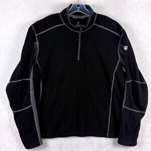 Kuhl Revel Kashmira 1/4 Zip Pullover Sweater Mens XL Black Preppy Outdoors